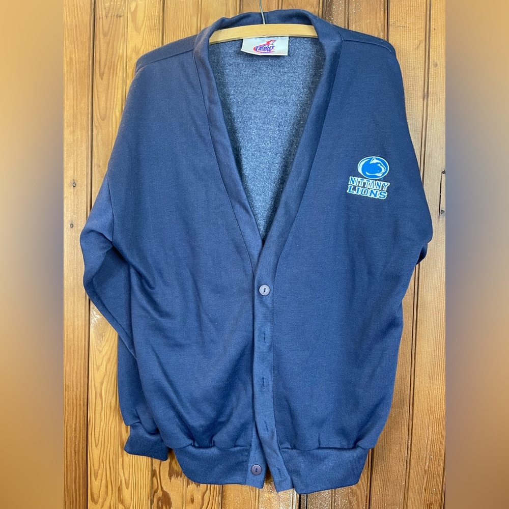 Vintage Front Row Penn State Nittany Lions Blue Cardigan Sweatshirt L